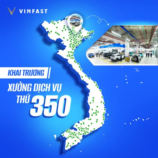 VINFAST KHAI TRƯƠNG XƯỞNG DỊCH VỤ THỨ 350 – KHẲNG ĐỊNH VỊ THẾ MẠNG LƯỚI HẬU MÃI LỚN NHẤT VIỆT NAM