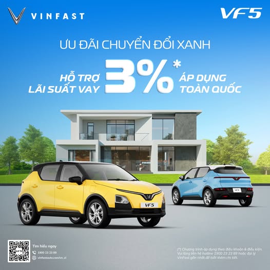 VF 5 – ƯU ĐÃI CHUYỂN ĐỔI XANH