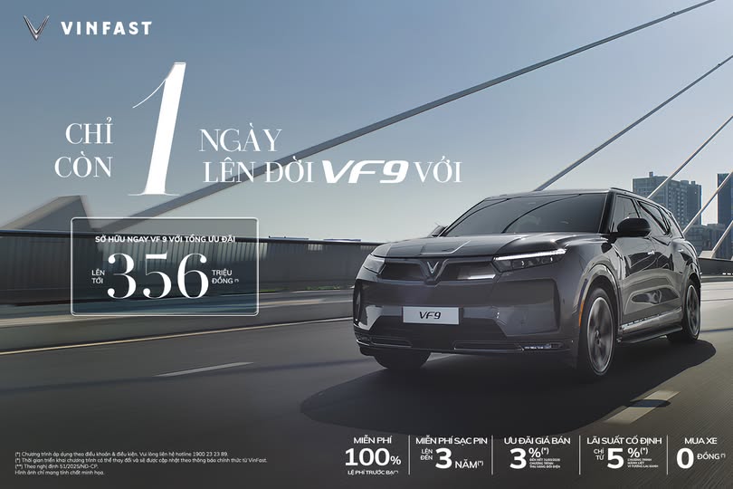 🚨 ĐẾM NGƯỢC 01 NGÀY – LÊN ĐỜI CÙNG VF 9 🚨